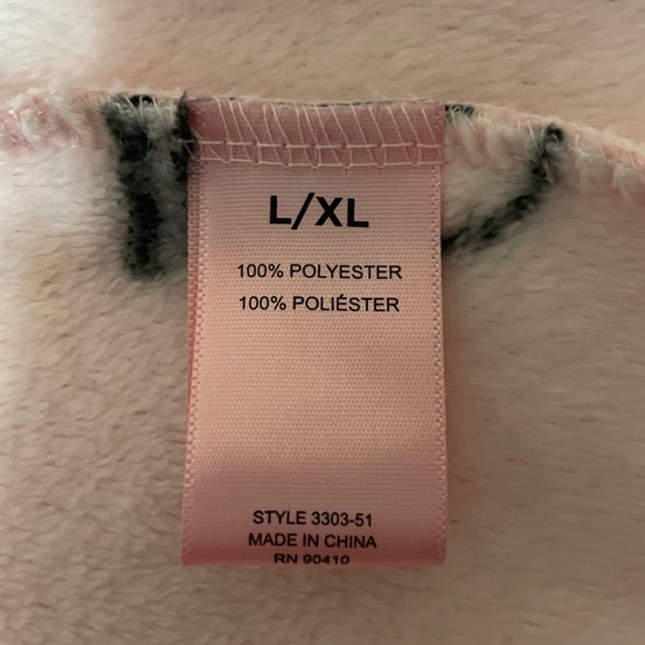 Juicy Couture L / XL Pink Luxe Plush Women’s Short Hooded Robe Logo&Crown Print - Picture 13 of 16